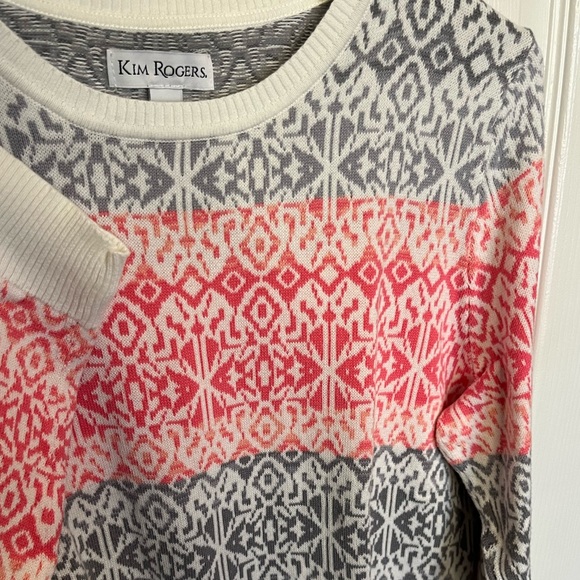Kim Rogers lightweight ikat print cotton sweater XL - Picture 3 of 5